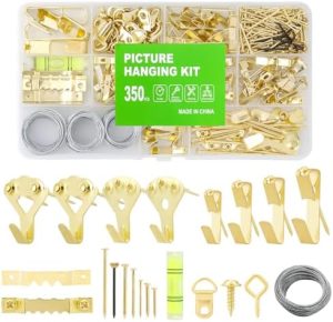 Accesorii pentru agățat tablouri |   Kit de agățare a pozelor 35Pcs, suporturi pentru rame foto de înaltă rezistență cu accesorii din dinți de fierăstrău, inele D, cuie, nivel, șuruburi, sârmă de oțel pentru poze, picturi, oglinzi, montaj artă de perete. Accesorii pentru agățat tablouri Accesorii pentru agățat tablouri