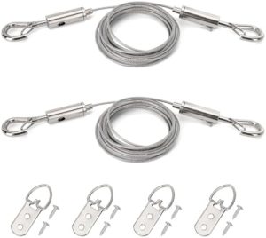 Accesorii pentru agățat tablouri |   Sârmă Reglabilă pentru Suspendarea Pozei, Capacitate Mare, Suportă 5 Lb – 2 Kit Hardware pentru Suspendare, Sârmă de 2M X 1.5Mm cu Inel în D, Ideală pentru Suspendarea Oglinzii, Pozei, Lămpii Ușoare Accesorii pentru agățat tablouri Accesorii pentru agățat tablouri