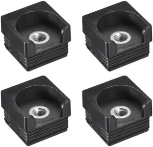 Conectori hardware |   4Pcs Inserții pentru Tuburi Pătrate cu Filet M10, pentru Tub Pătrat cu Diametru Exterior de 1.57″X1.57″, Capace de Plastic Negre pentru Inserții de Roți, Capace pentru Picioarele Mobilierului Conectori hardware Conectori hardware