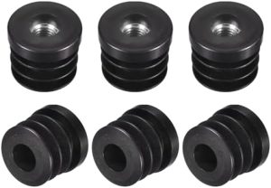 Conectori hardware |   6Pcs Inserts de Tuburi Filetate din Plastic cu Filet M10, pentru Tuburi Rotunde de 30Mm/1.18″ OD, Dopuri Rotunde Ajustabile din Plastic Negru pentru Inserții de Roți, Capace pentru Picioarele Mobilierului Conectori hardware Conectori hardware