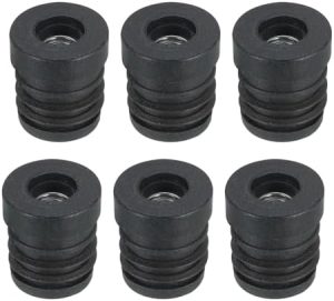 Conectori hardware |   6Piese Inserții Pentru Tuburi Rotunde Cu Filet M6, Pentru Tub Rotund De 19Mm/0.75″ Od, Dop Plastic Negru Rotund Inserție Roți Scaun Capace De Capăt Mobilier Plug Picioare Conectori hardware Conectori hardware