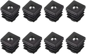 Conectori hardware |   8Pcs Inserturi pentru Tuburi Pătrate cu Filet M6, pentru Tub Pătrat cu Dimensiunea 0.59″ x 0.59″, Dopuri Pătrate din Plastic Negru pentru Casteri, Capace pentru Picioarele Mobilierului, Inserturi pentru Picioare de Scaun Conectori hardware Conectori hardware