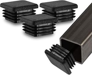 Conectori hardware |   Plăci de plastic pătrate cu diametrul de 2 inci (50 mm) – set de 20, dopuri rezistente de hardware negre și capace de capăt Unistrut pentru tuburi pătrate, inserții Glide pentru stâlpi de țeavă, scaune și mobilier. Conectori hardware Conectori hardware