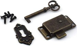 Fierărie pentru mobilă |   Î khóa de birou retro cu stil vintage, încuietoare pătrată cu arc, cu cheie și șuruburi asortate pentru birou/jewelry box/ dulap/ dulap (bronze) Fierărie pentru mobilă Fierărie pentru mobilă