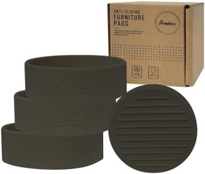 Fierărie pentru mobilă |   Pernuțe rotunde din cauciuc pentru mobilă, cu diametru interior de 1.75 inch și diametru exterior de 2 inch – Set de 4 bucăți, anti-derapante, de culoare gri închis. Fierărie pentru mobilă Fierărie pentru mobilă