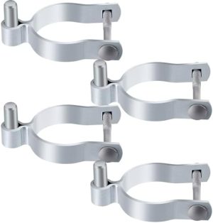 Fierărie pentru porți |   4 Piese Hinge pentru Poartă cu Lanț de Legătură, cu Șurub și Piulițe 3″ [2 7/8″ OD] X 5/8″ din Oțel Galvanizat, Hinge pentru Postul Poartei de Gardă cu Lanț de Legătură, Piese pentru Gardul cu Lanț de Legătură, Hardware pentru Poartă de Gardă Rezistent pentru Exterior. Fierărie pentru porți Fierărie pentru porți