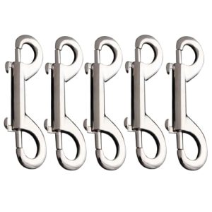 Instantanee |   Clemă cu cârlig dublu, 3.5 inch/88 mm, din aliaj de zinc, clips metalic pentru breloc, lesă de câine, sling pentru animale de companie, găleți pentru hrănire, set de 5 bucăți. Hardware Instantanee