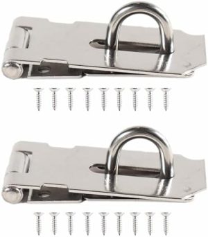 Lacate și ușițe |   Încuietori pentru uși Hasp Latch | Royabolt | Set de 2 bucăți, încuietoare de siguranță din oțel inoxidabil de 3 inch, încuietoare cu clapetă Hasp, încuietoare pentru poartă extra groasă cu șuruburi (3 inch) Hardware Lacate și ușițe