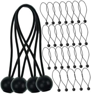 Prelate și chingi de prindere |   30Pcs Sfoară Elastică pentru Corturi și Prelate, Cordon Elastic Bungee, Cordon Bungee Rezistent, Cordon Bungee Negru, Corde Bungee, Corde Bungee cu Bilă, Corde Bungee Rezistente, Sfoară pentru Fixare din Polipropilenă Hardware Prelate și chingi de prindere