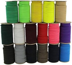 Prelate și chingi de prindere |   Cordon Bungee de Calitate Marină – Cordon Elastic 100%, Cord de Șoc din Dacron Polyester pentru DIY, Fixări, Utilizări Comerciale | 3/16″ X 100 Ft, Negru Hardware Prelate și chingi de prindere