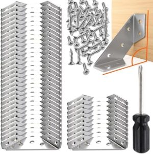 Suporturi și Bracket-uri pentru Rafturi |   4Pcs Colțare Trapezoidale 64X24X18Mm, Suport Triunghiular pentru Raft, Îmbinare Rapidă, Bracket Trapezoidal pentru Mobilier de Lemn, Dulap, Suport de Colț cu (28 Pcs Șuruburi) Hardware Suporturi și Bracket-uri pentru Rafturi