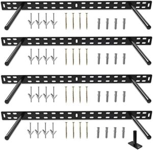 Suporturi și Bracket-uri pentru Rafturi |   Suport pentru rafturi plutitoare de 4 x 22 inci – Suporturi lungi pentru rafturi de perete, hardware ascuns pentru rafturi plutitoare, suporturi de rafturi negre, perfecte pentru decorul rafturilor din bucătărie/creșă/perete TV (tijă de 8 inci) Hardware Suporturi și Bracket-uri pentru Rafturi