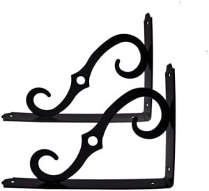 Suporturi și Bracket-uri pentru Rafturi |   Suporturi Decorative pentru Rafturi Home Master Hardware, 8 Inch, Suport pentru Raft Negru, Suporturi Metalice pentru Rafturi de Încărcare Mare, Pachet de 2 Suporturi pentru Rafturi în Formă de L din Fier Rustic cu Șuruburi Hardware Suporturi și Bracket-uri pentru Rafturi