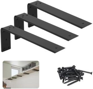 Suporturi și Bracket-uri pentru Rafturi |   Suporturi pentru blaturi, set de 3, 16″ din oțel solid, rezistent, ascunse, în formă de L, pentru blaturi de bucătărie, ideale pentru granit, quartz, marmură, beton și proiecte DIY cu blaturi laminate. Hardware Suporturi și Bracket-uri pentru Rafturi