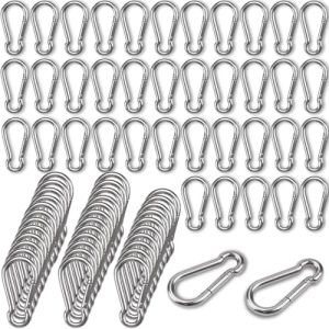 Instantanee |   100Pcs 2.4″ Clips cu carabină, M6 2-3/8 Inch Cârlig cu arc din oțel galvanizat, Clip rapid pentru brelocuri pentru chei, set de leagăne, camping, pescuit, drumeții, călătorii (Capacitate 260 lbs) Hardware Instantanee