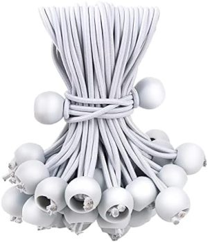 Prelate și chingi de prindere |   5Pcs Cords Bungee Alb cu Bilă, Cordon Bungee de 6 Inch pentru Exterior, Rezistent, cu Bile pentru Fixarea Prelatei, Camping, Cargo, Stâlpi de Cort, Rezistent la UV Hardware Prelate și chingi de prindere