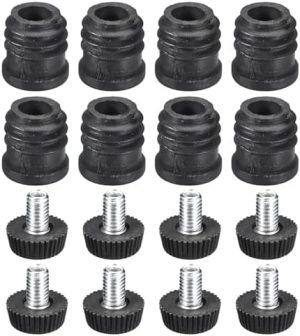 Conectori hardware |   8Piese Inserții pentru Tuburi Rotunde cu Picioare de Nivelare, pentru Tub Rotund de 16Mm/0.63″ Od, Plugs de Capace de Închidere din Plastic Negru pentru Picioarele Mobilierului cu Filet M6 Conectori hardware Conectori hardware