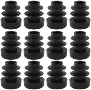 Conectori hardware |   Pachet de 12 bucăți de dopuri rotunde din plastic de 1/2 inch (12 mm), capac de capăt pentru țeavă metalică rotundă, culoare neagră. Conectori hardware Conectori hardware